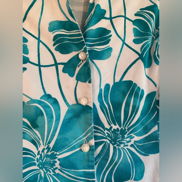 Floral Teal Jones New York Midi Dress - Picture 4 of 7